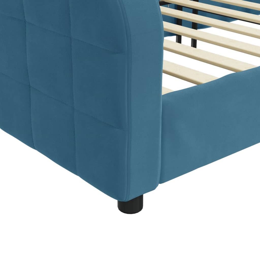 Letto da Giorno Blu 100x200 cm in Velluto - homemem39