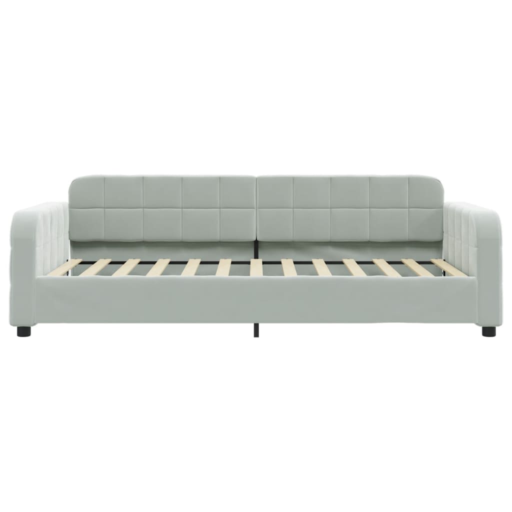 Letto da Giorno Grigio Chiaro 100x200 cm in Velluto - homemem39