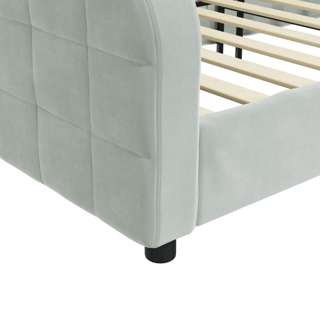 Letto da Giorno Grigio Chiaro 100x200 cm in Velluto - homemem39