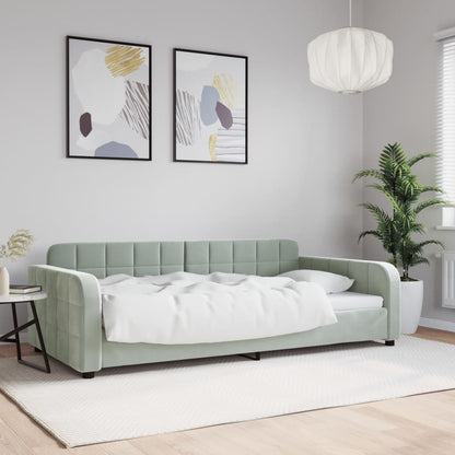 Letto da Giorno Grigio Chiaro 100x200 cm in Velluto - homemem39