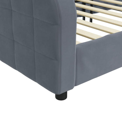 Letto da Giorno Grigio Scuro 100x200 cm in Velluto - homemem39
