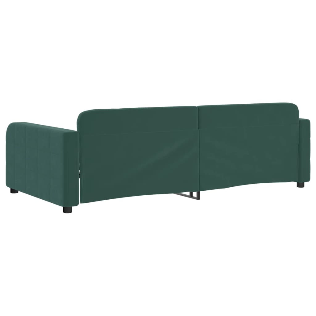 Letto da Giorno Verde Scuro 100x200 cm in Velluto - homemem39