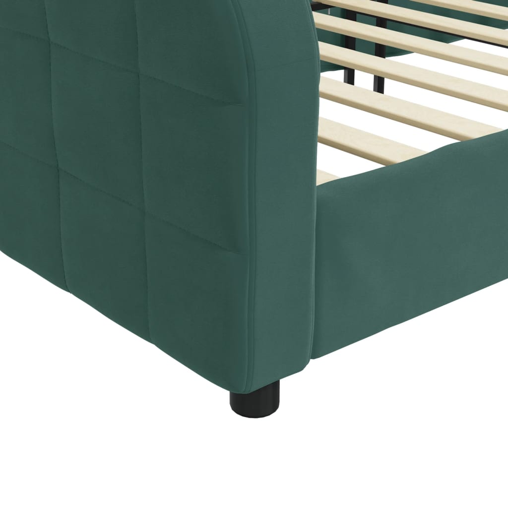 Letto da Giorno Verde Scuro 100x200 cm in Velluto - homemem39