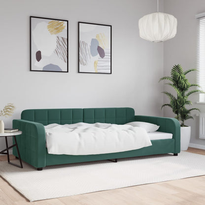 Letto da Giorno Verde Scuro 100x200 cm in Velluto - homemem39