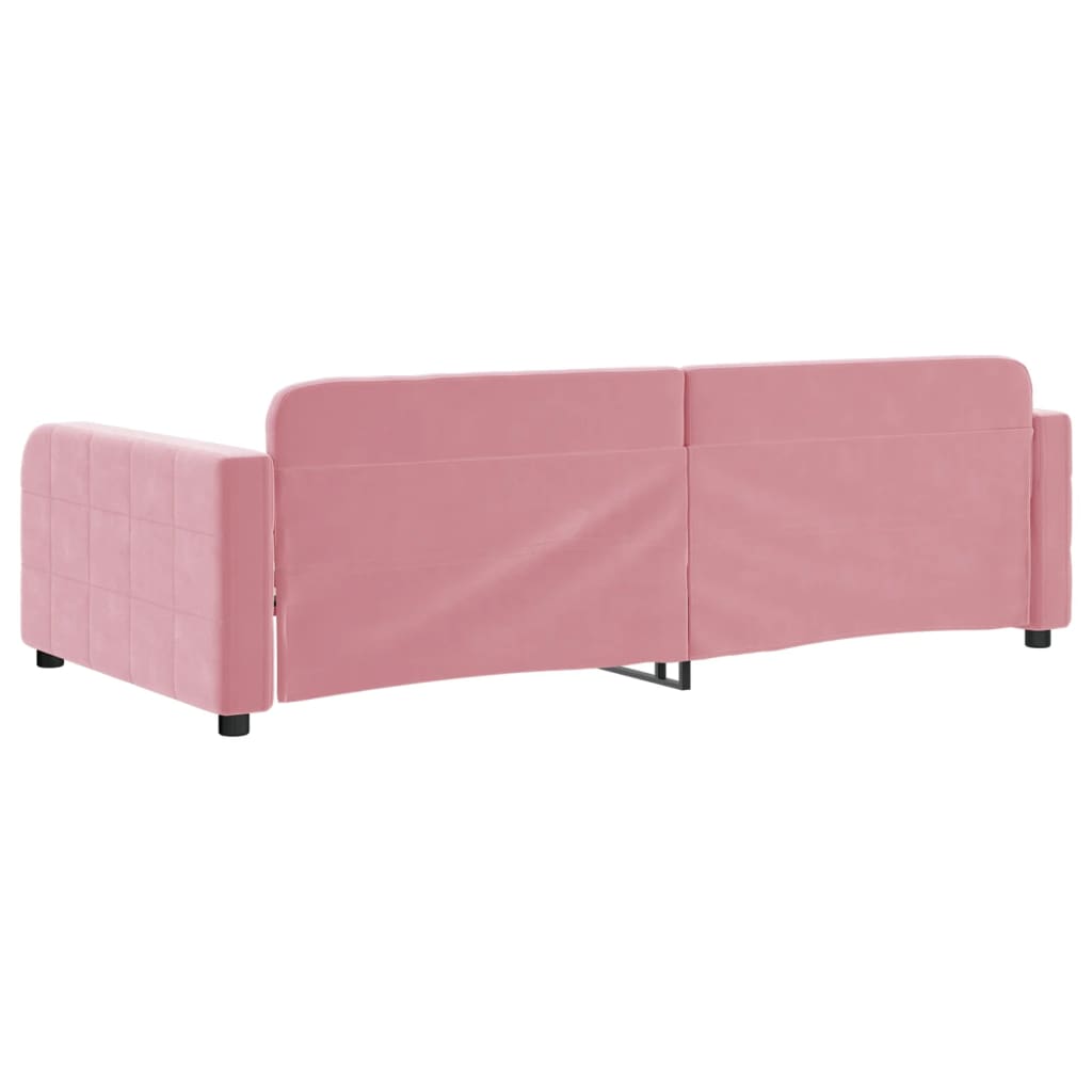 Letto da Giorno Rosa 100x200 cm in Velluto - homemem39