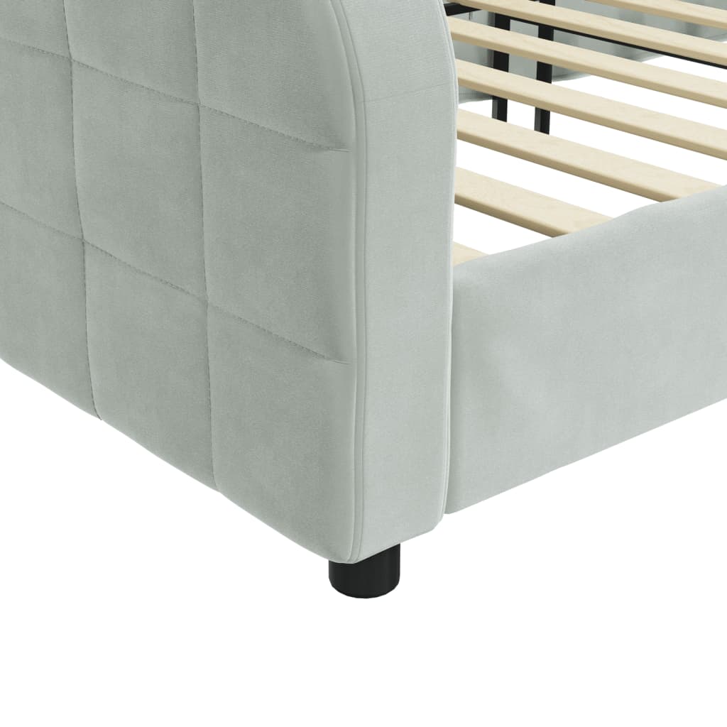 Letto da Giorno Grigio Chiaro 90x190 cm in Velluto - homemem39