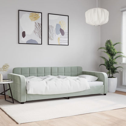 Letto da Giorno Grigio Chiaro 90x190 cm in Velluto - homemem39