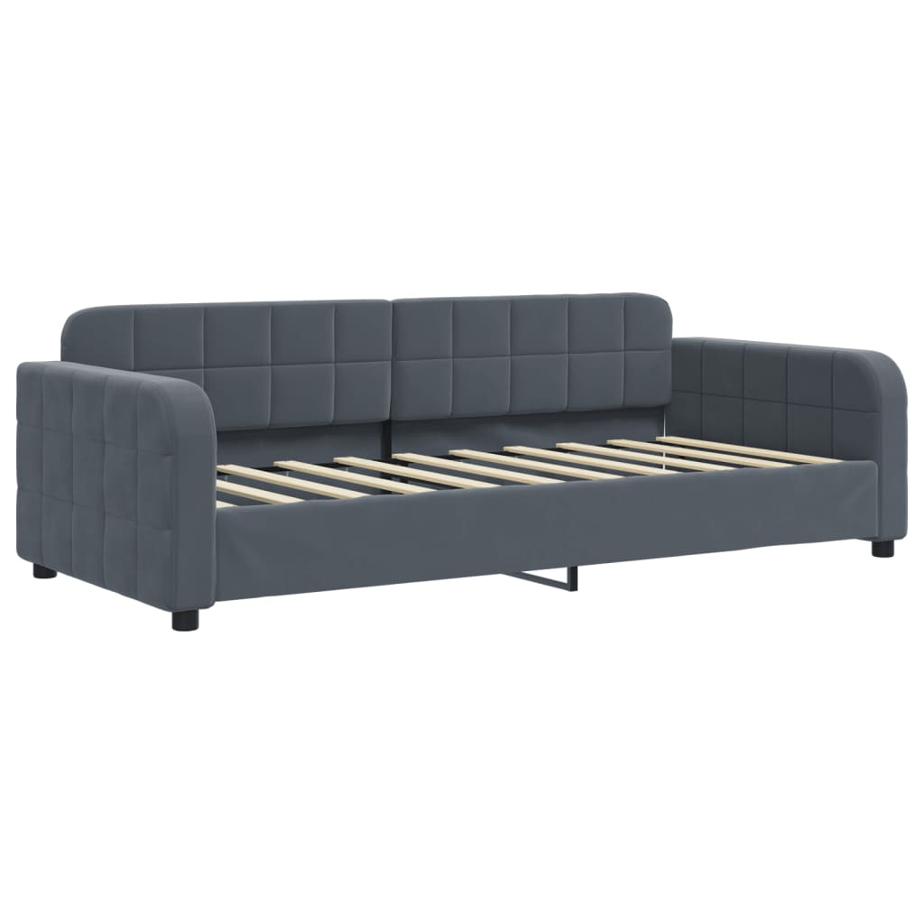 Letto da Giorno Grigio Scuro 90x190 cm in Velluto - homemem39