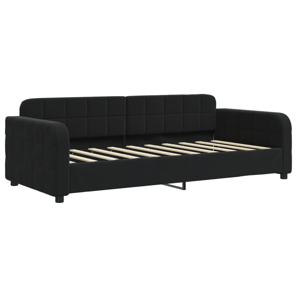Letto da Giorno Nero 90x190 cm in Velluto | homemem39