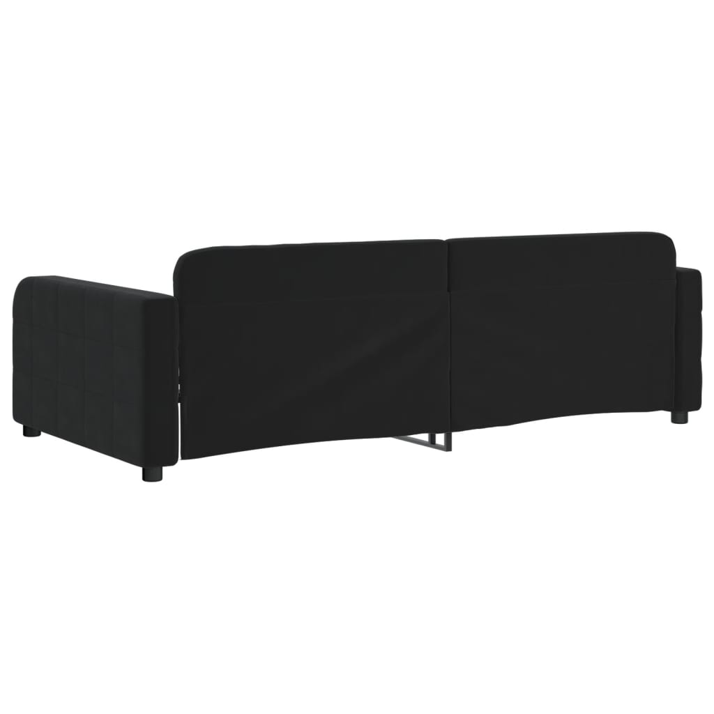 Letto da Giorno Nero 90x190 cm in Velluto | homemem39
