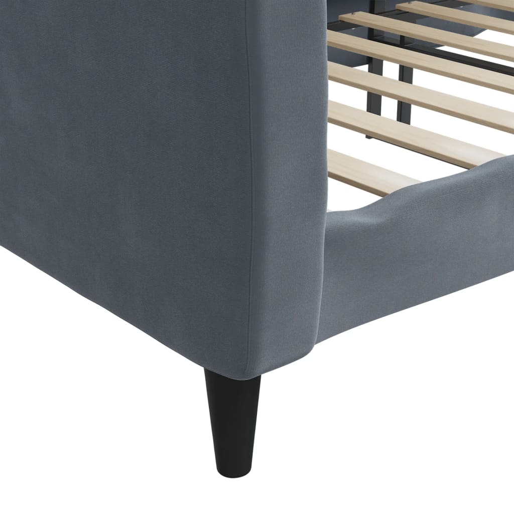Letto da Giorno Grigio Scuro 90x200 cm in Velluto