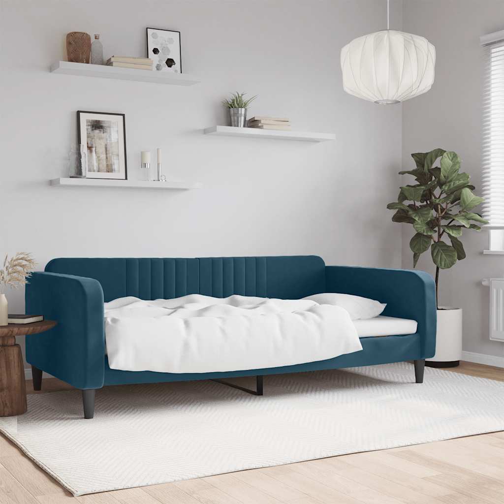 Letto da Giorno Blu 100x200 cm in Velluto | homemem39
