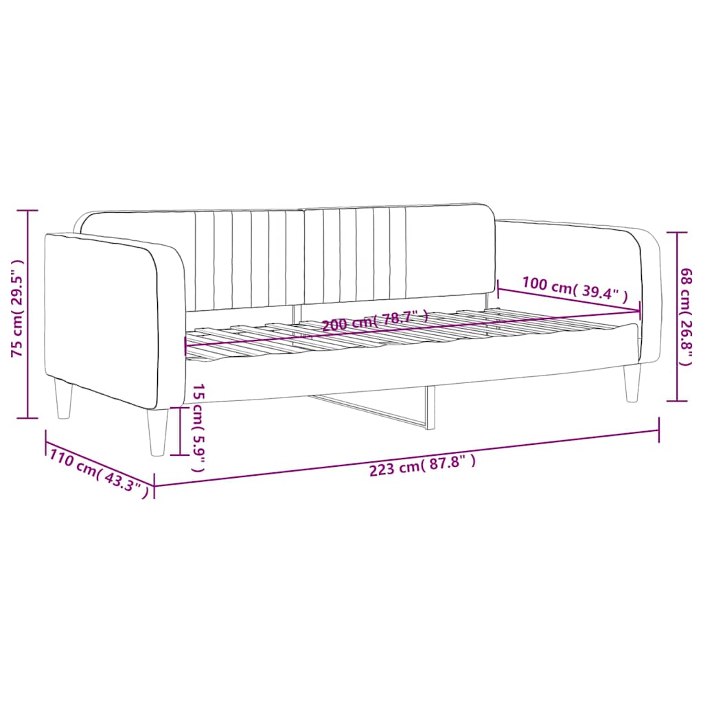 Letto da Giorno Verde Scuro 100x200 cm in Velluto | homemem39
