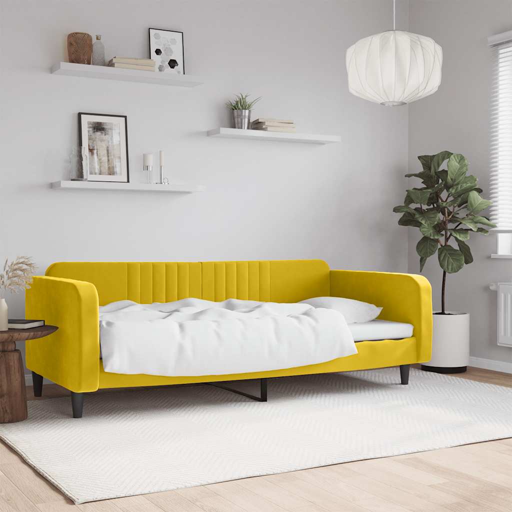 Letto da Giorno Giallo 100x200 cm in Velluto | homemem39