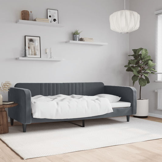Letto da Giorno Grigio Scuro 90x190 cm in Velluto | homemem39