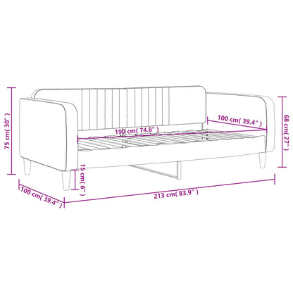 Letto da Giorno Grigio Chiaro 100x190 cm in Velluto | homemem39
