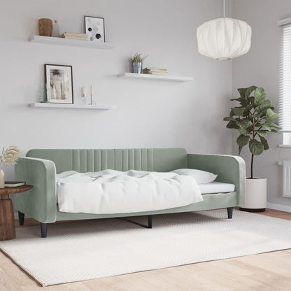 Letto da Giorno Grigio Chiaro 100x190 cm in Velluto | homemem39