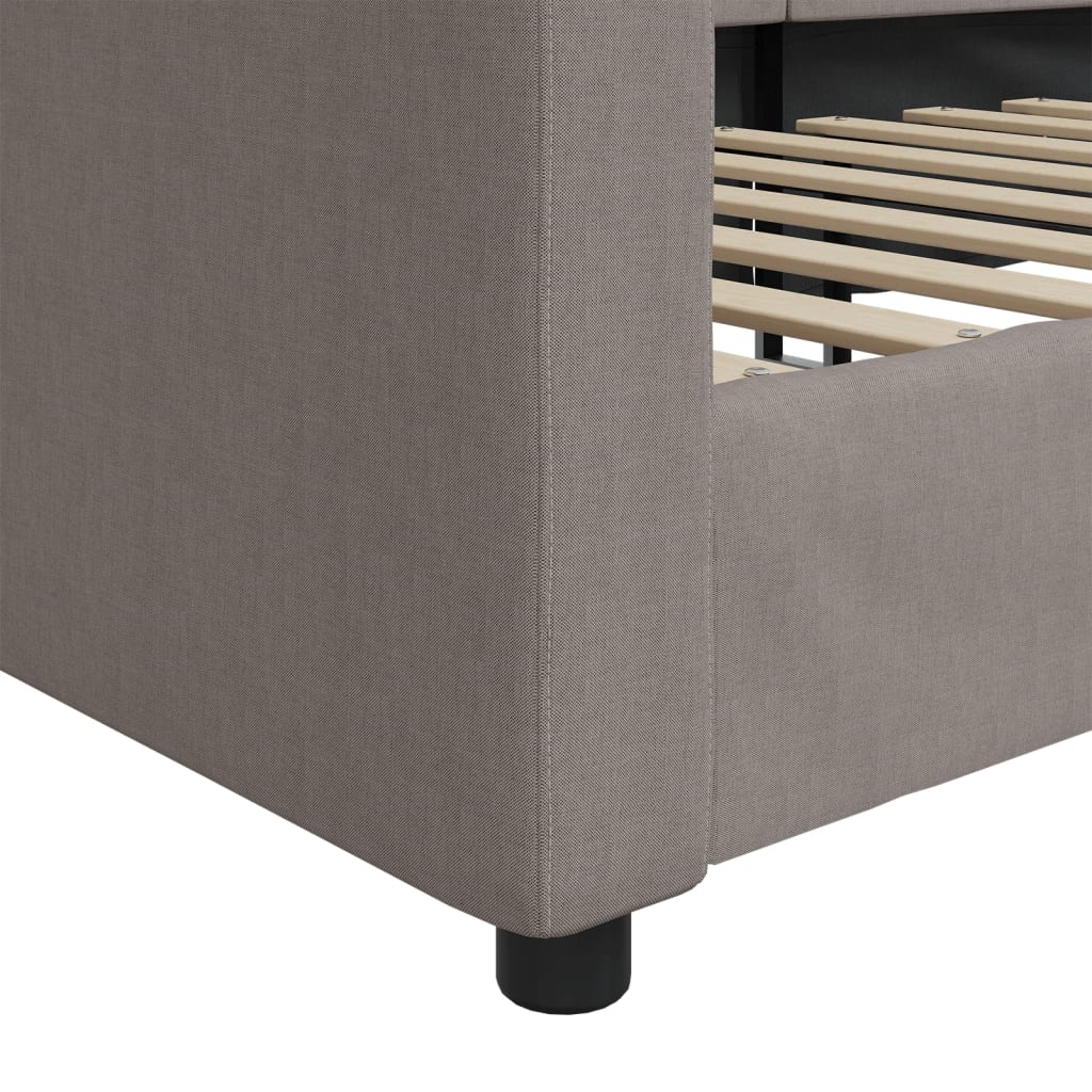 Letto da Giorno Tortora 80x200 cm in Tessuto