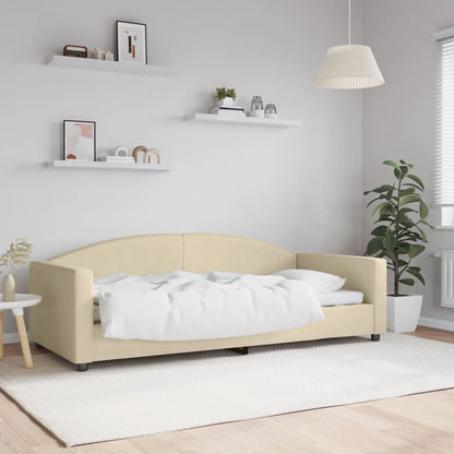 Letto da Giorno Crema 90x200 cm in Tessuto - homemem39