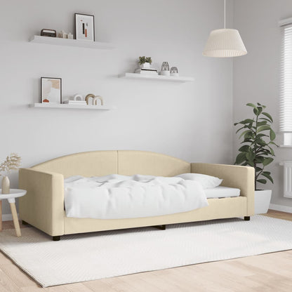 Letto da Giorno Crema 100x200 cm in Tessuto - homemem39