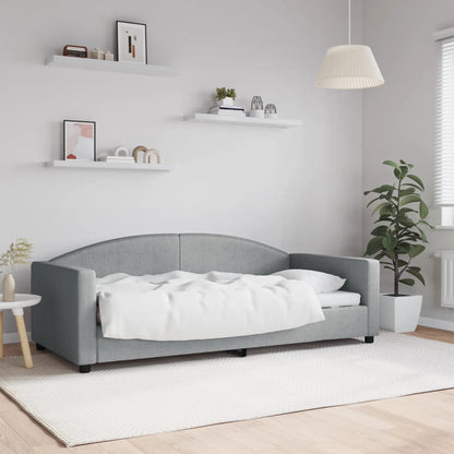Letto da Giorno Grigio Chiaro 90x190 cm in Tessuto - homemem39