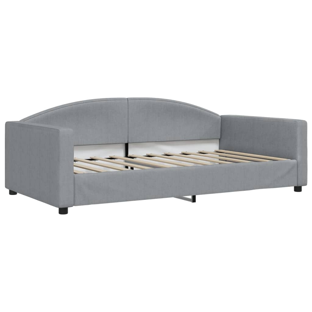 Letto da Giorno Grigio Chiaro 100x190 cm in Tessuto | homemem39