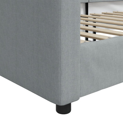 Letto da Giorno Grigio Chiaro 100x190 cm in Tessuto | homemem39