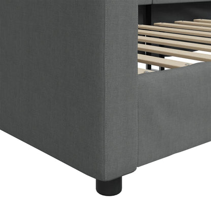 Letto da Giorno Grigio Scuro 100x190 cm in Tessuto | homemem39
