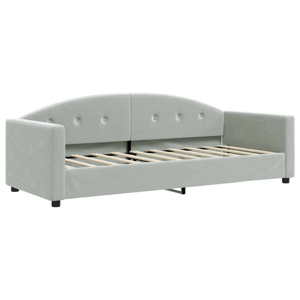 Letto da Giorno Grigio Chiaro 80x200 cm in Velluto | homemem39