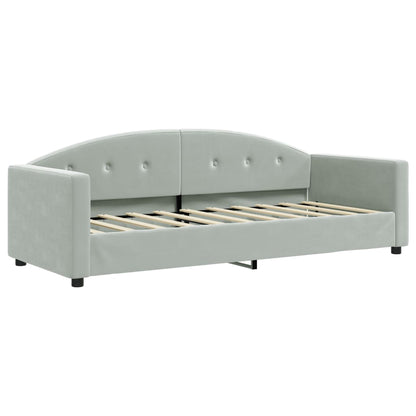 Letto da Giorno Grigio Chiaro 80x200 cm in Velluto | homemem39