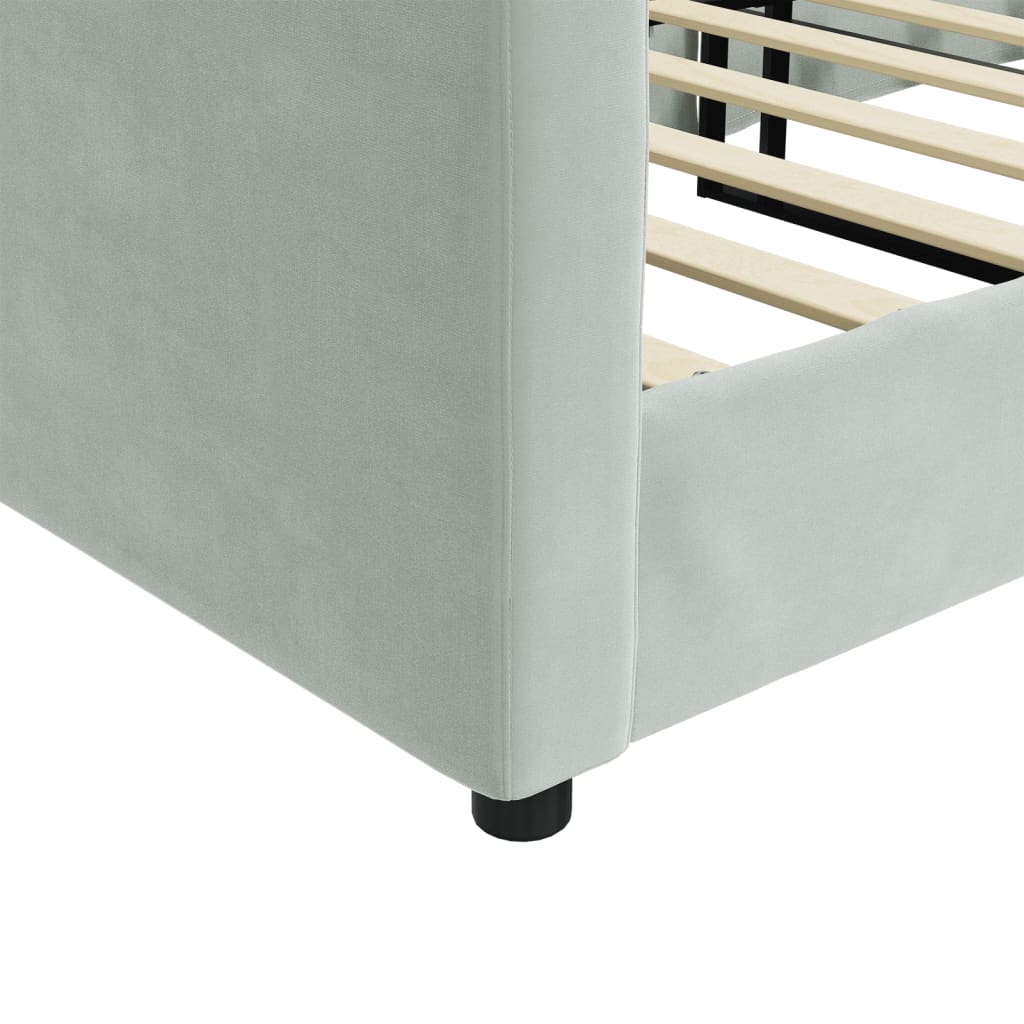 Letto da Giorno Grigio Chiaro 80x200 cm in Velluto | homemem39