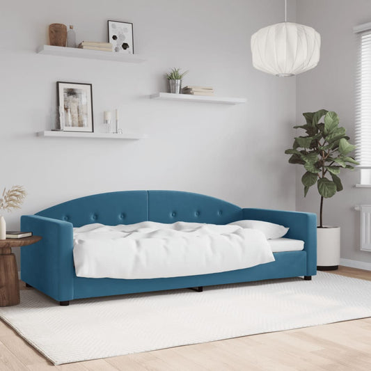 Letto da Giorno Blu 90x200 cm in Velluto - homemem39