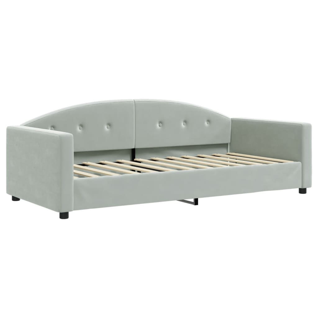 Letto da Giorno Grigio Chiaro 90x200 cm in Velluto | homemem39