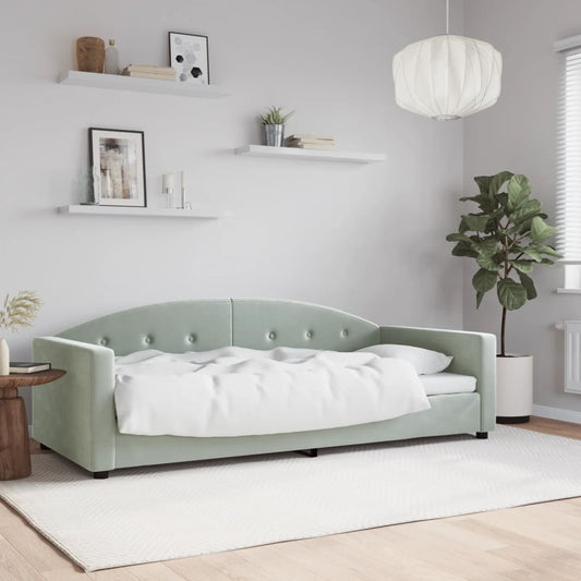 Letto da Giorno Grigio Chiaro 90x200 cm in Velluto | homemem39