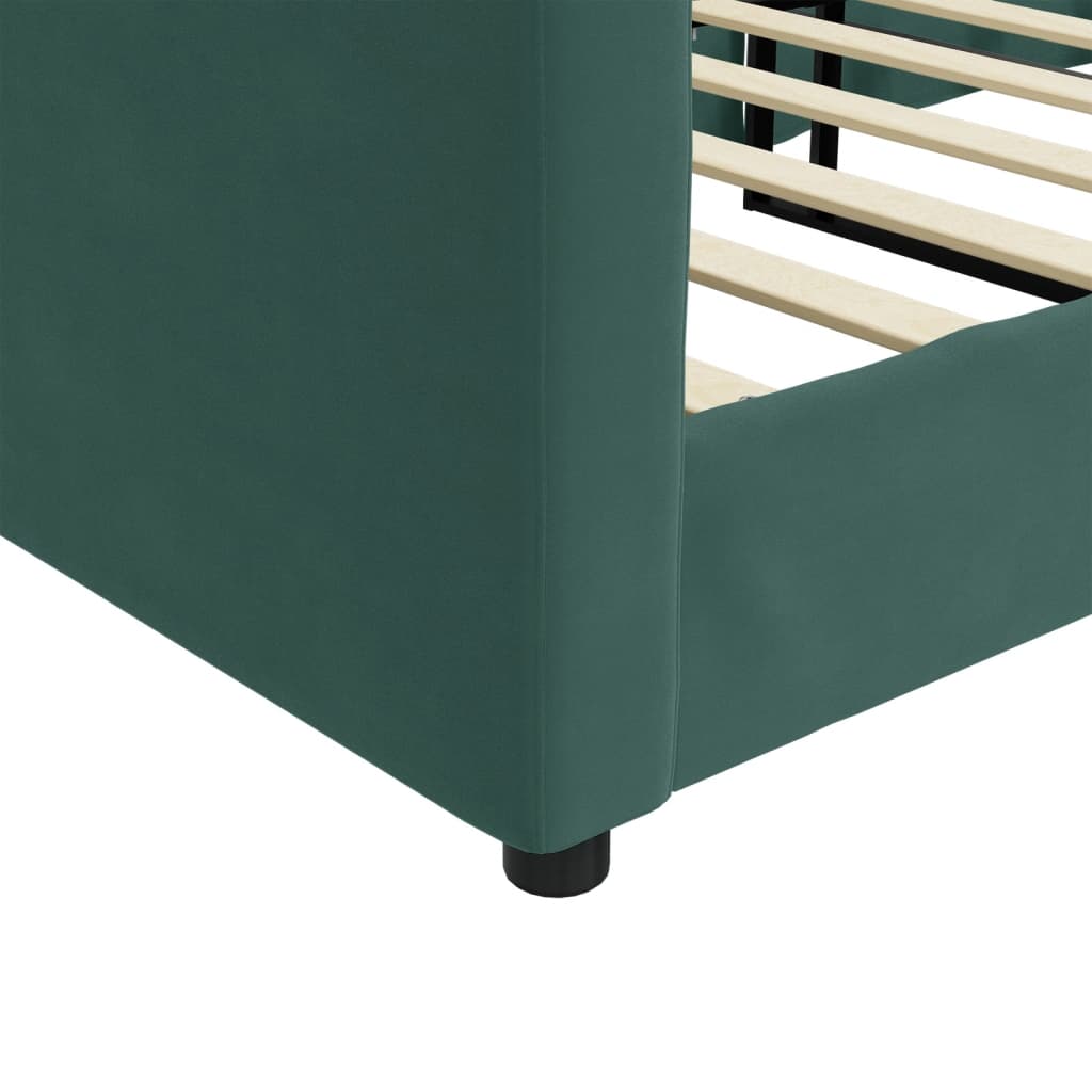 Letto da Giorno Verde Scuro 90x200 cm in Velluto