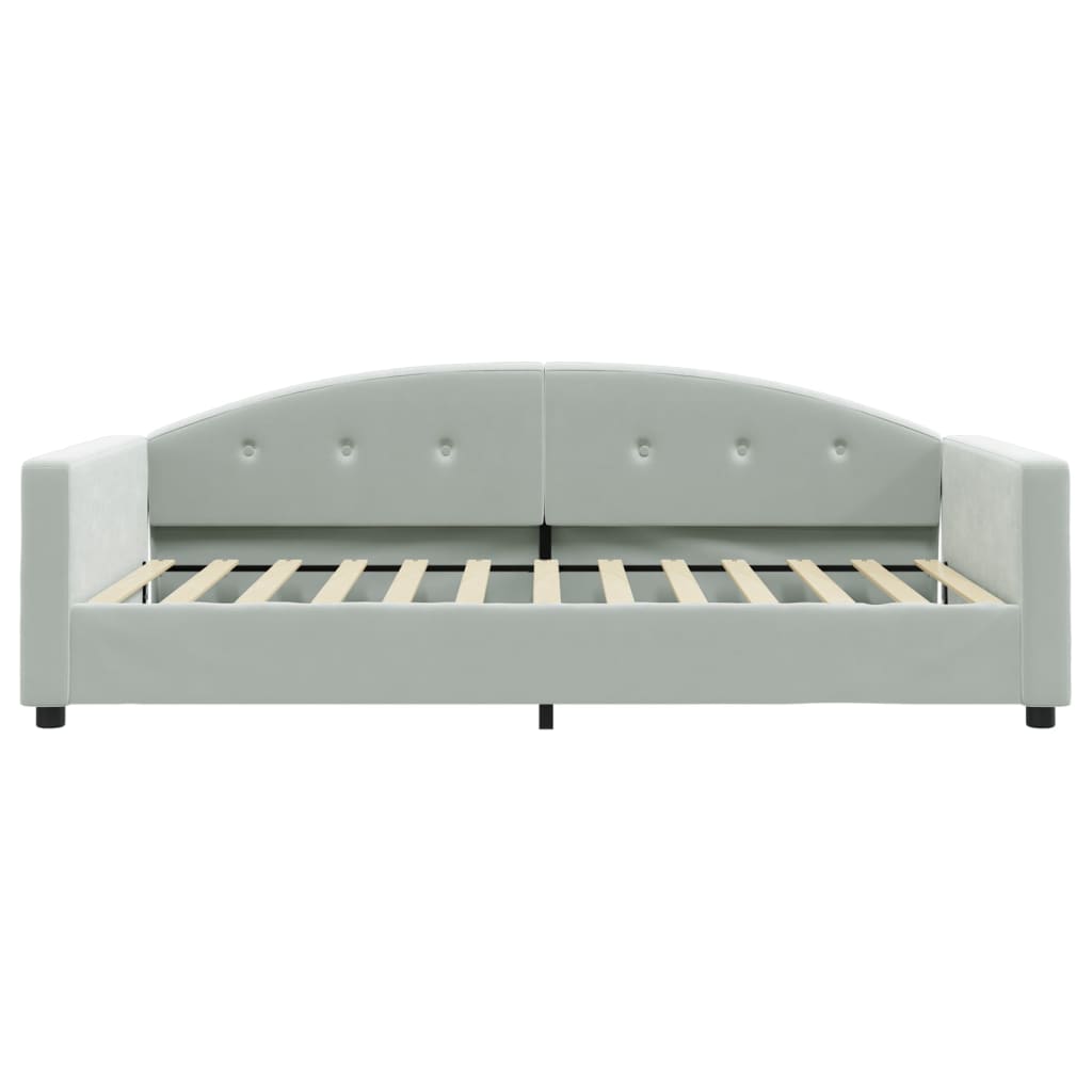 Letto da Giorno Grigio Chiaro 100x200 cm in Velluto | homemem39