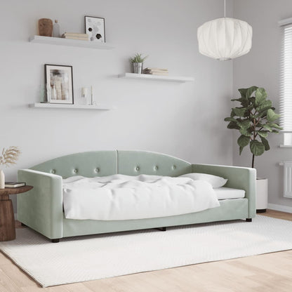 Letto da Giorno Grigio Chiaro 100x200 cm in Velluto | homemem39
