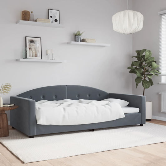 Letto da Giorno Grigio Scuro 100x200 cm in Velluto - homemem39