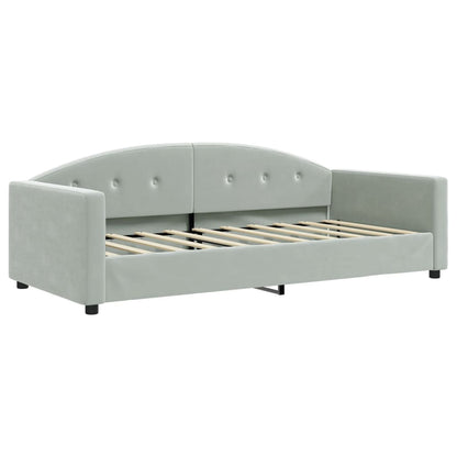 Letto da Giorno Grigio Chiaro 90x190 cm in Velluto