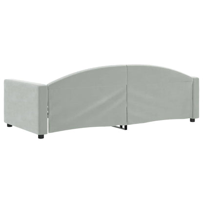 Letto da Giorno Grigio Chiaro 90x190 cm in Velluto