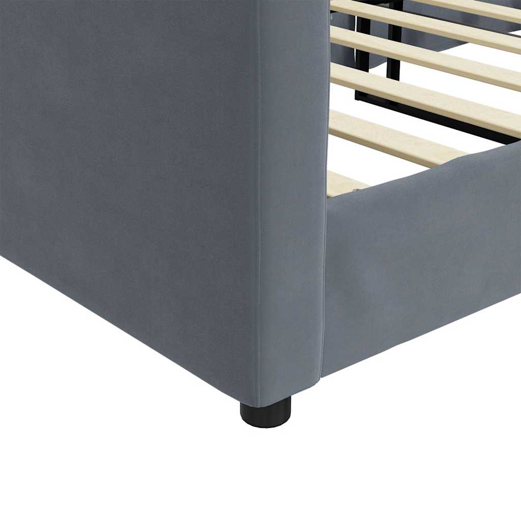 Letto da Giorno Grigio Scuro 90x190 cm in Velluto - homemem39