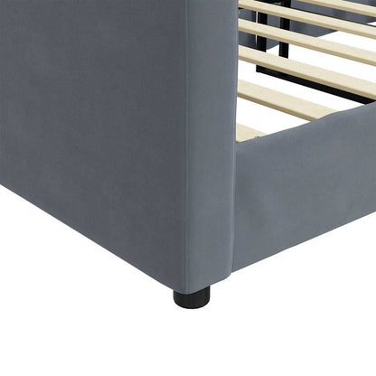 Letto da Giorno Grigio Scuro 90x190 cm in Velluto - homemem39