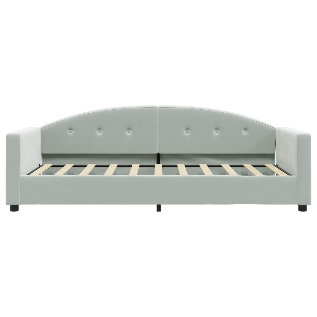 Letto da Giorno Grigio Chiaro 100x190 cm in Velluto | homemem39