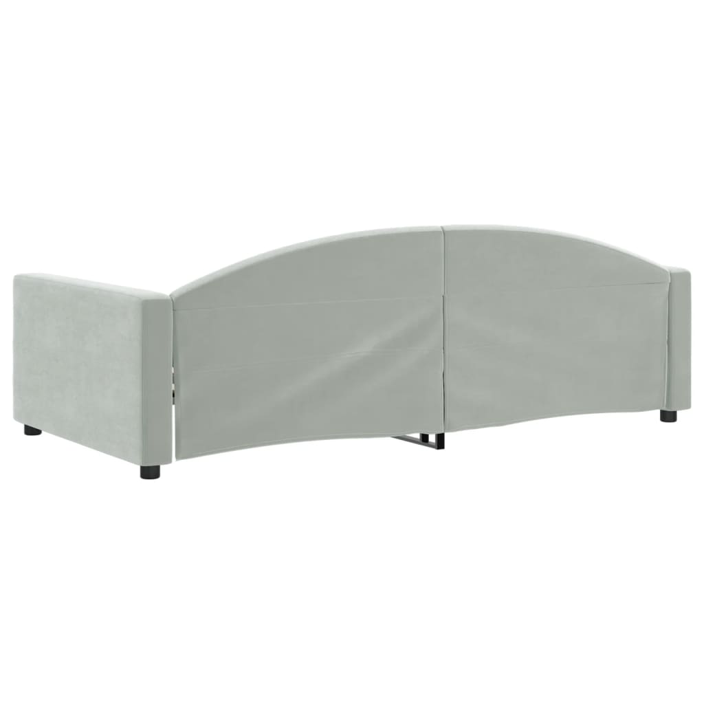 Letto da Giorno Grigio Chiaro 100x190 cm in Velluto | homemem39