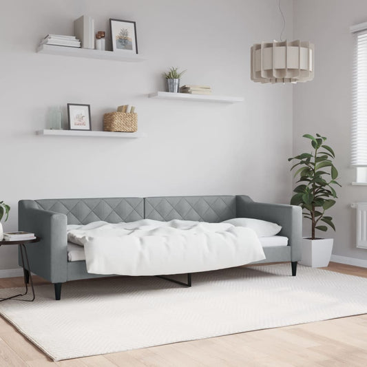 Letto da Giorno Grigio Chiaro 80x200 cm in Tessuto | homemem39