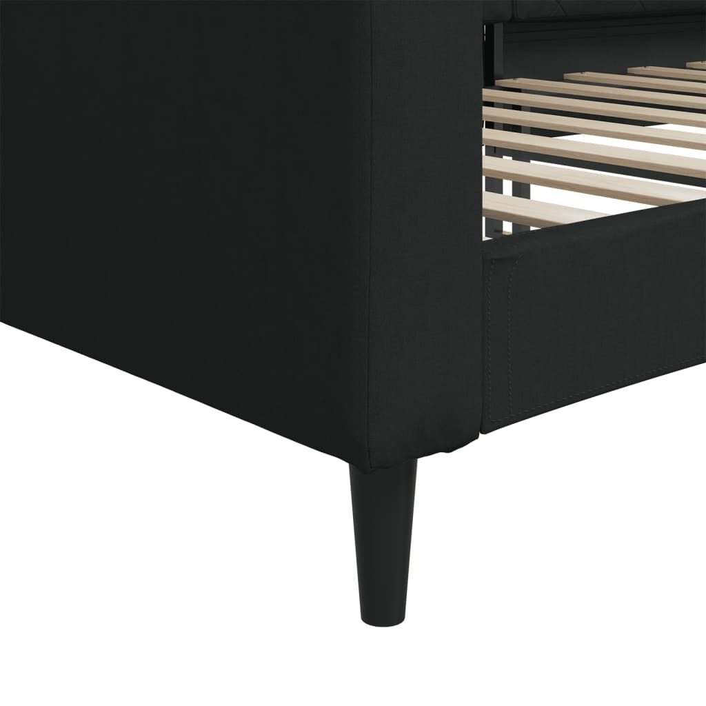 Letto da Giorno Nero 80x200 cm in Tessuto | homemem39