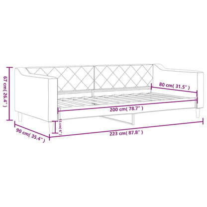 Letto da Giorno Nero 80x200 cm in Tessuto | homemem39