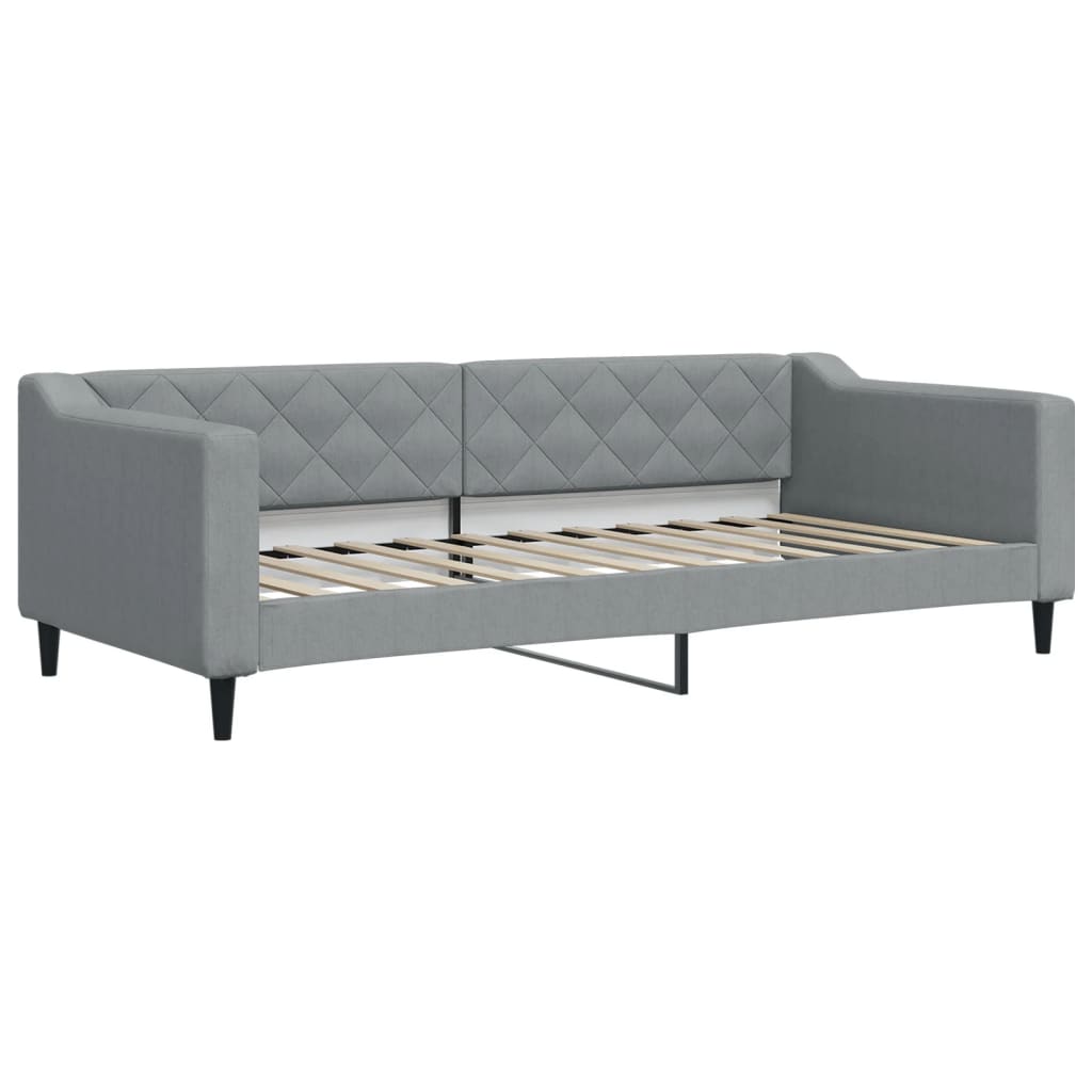 Letto da Giorno Grigio Chiaro 90x200 cm in Tessuto - homemem39