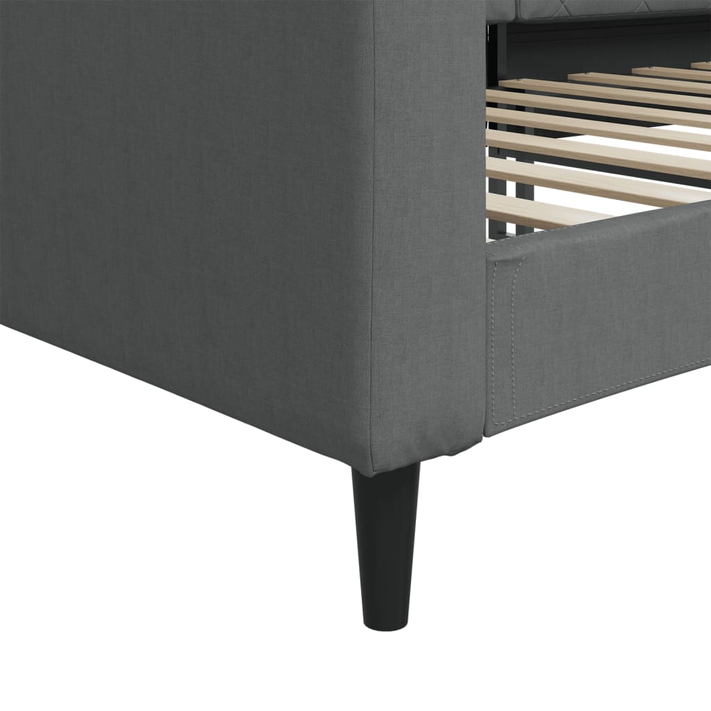 Letto da Giorno Grigio 90x200 cm in Tessuto - homemem39