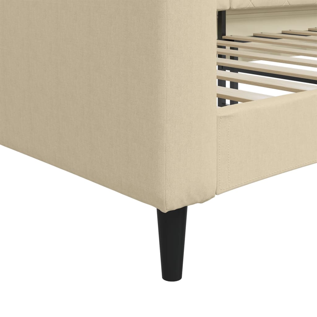 Letto da Giorno Crema 90x200 cm in Tessuto - homemem39